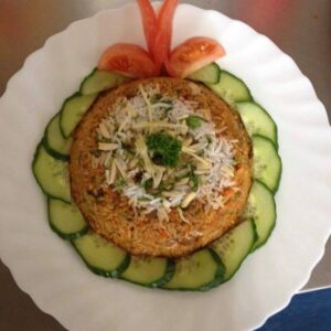 Lamb Biryani Served with Raita